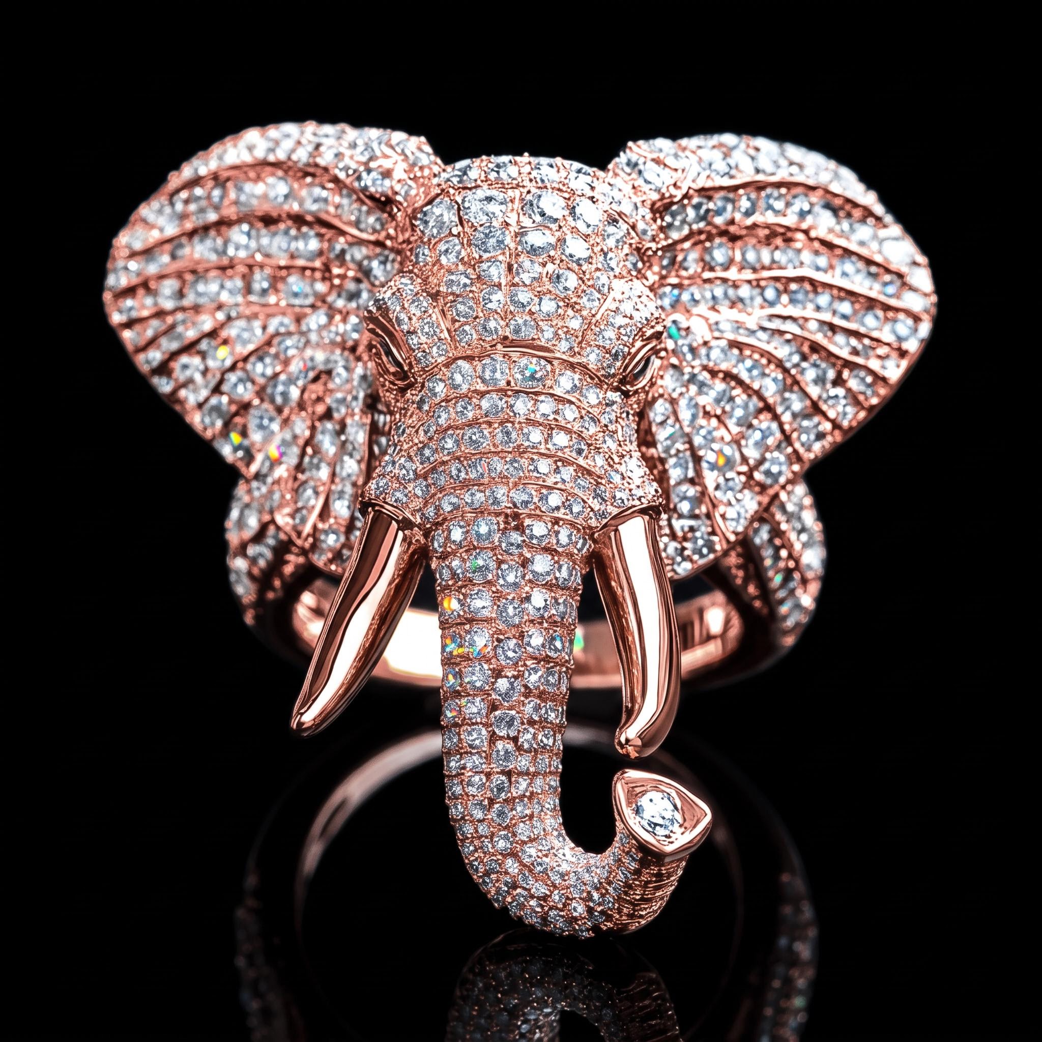 Iced Out Elephant Head Ring Iced Out Elephant Head Ring