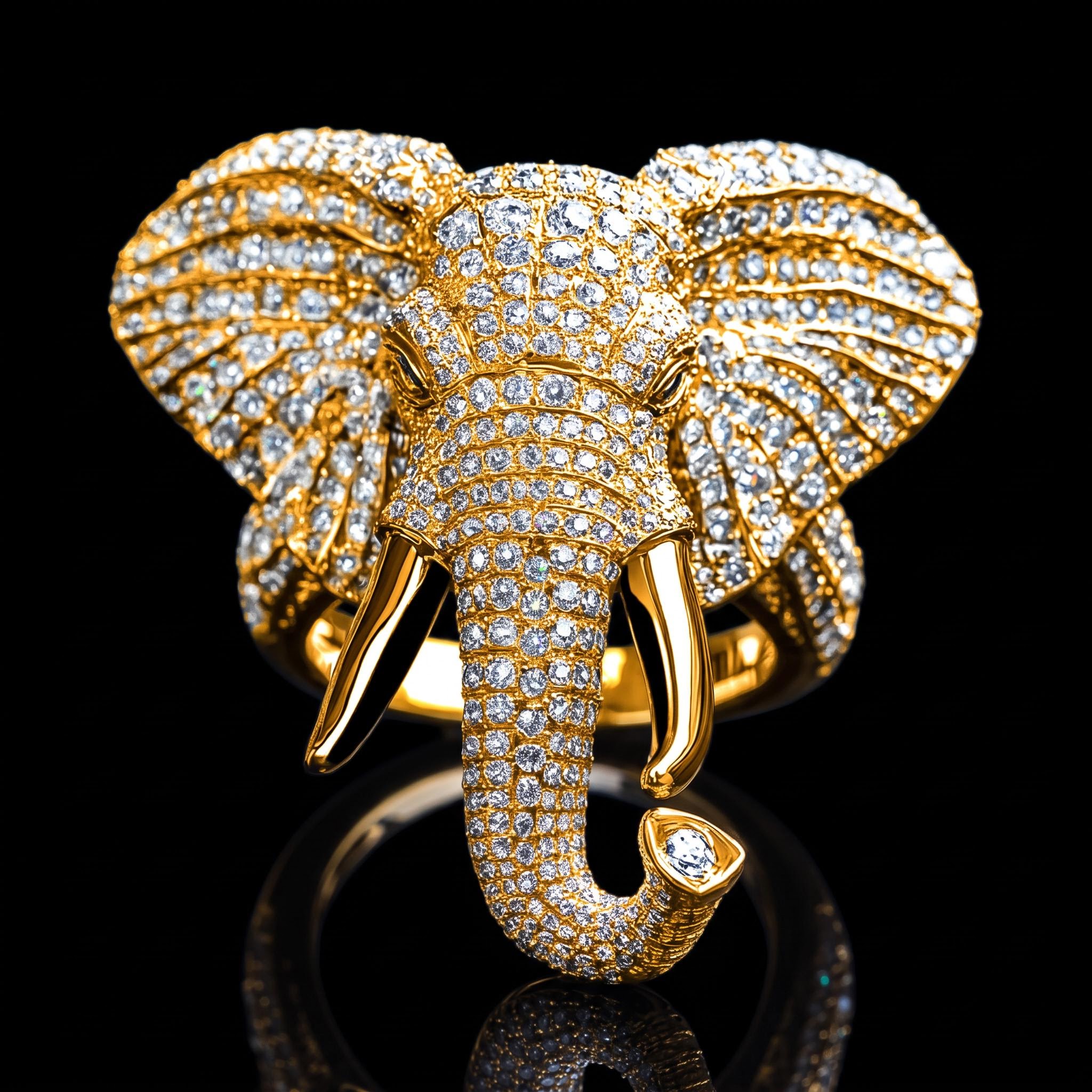 Iced Out Elephant Head Ring Iced Out Elephant Head Ring