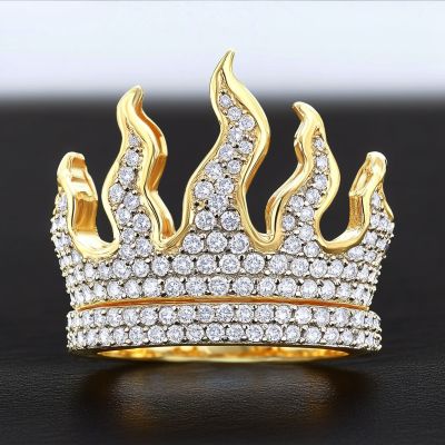 Full Iced Flame Ring
