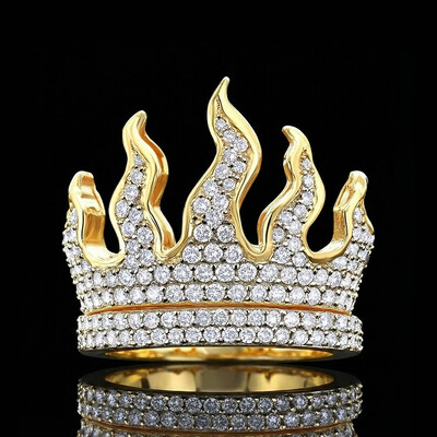 Full Iced Flame Ring