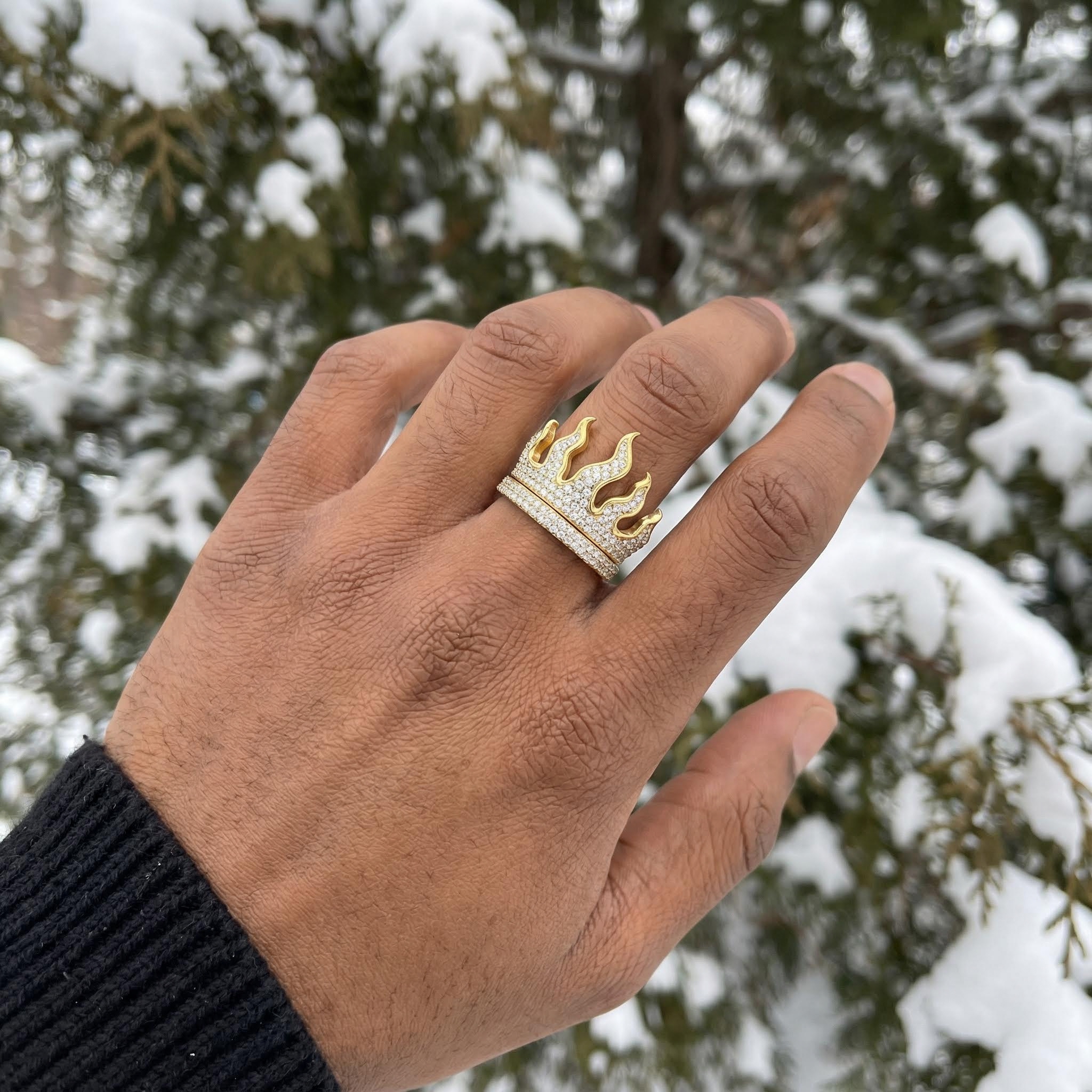 Full Iced Flame Ring Full Iced Flame Ring