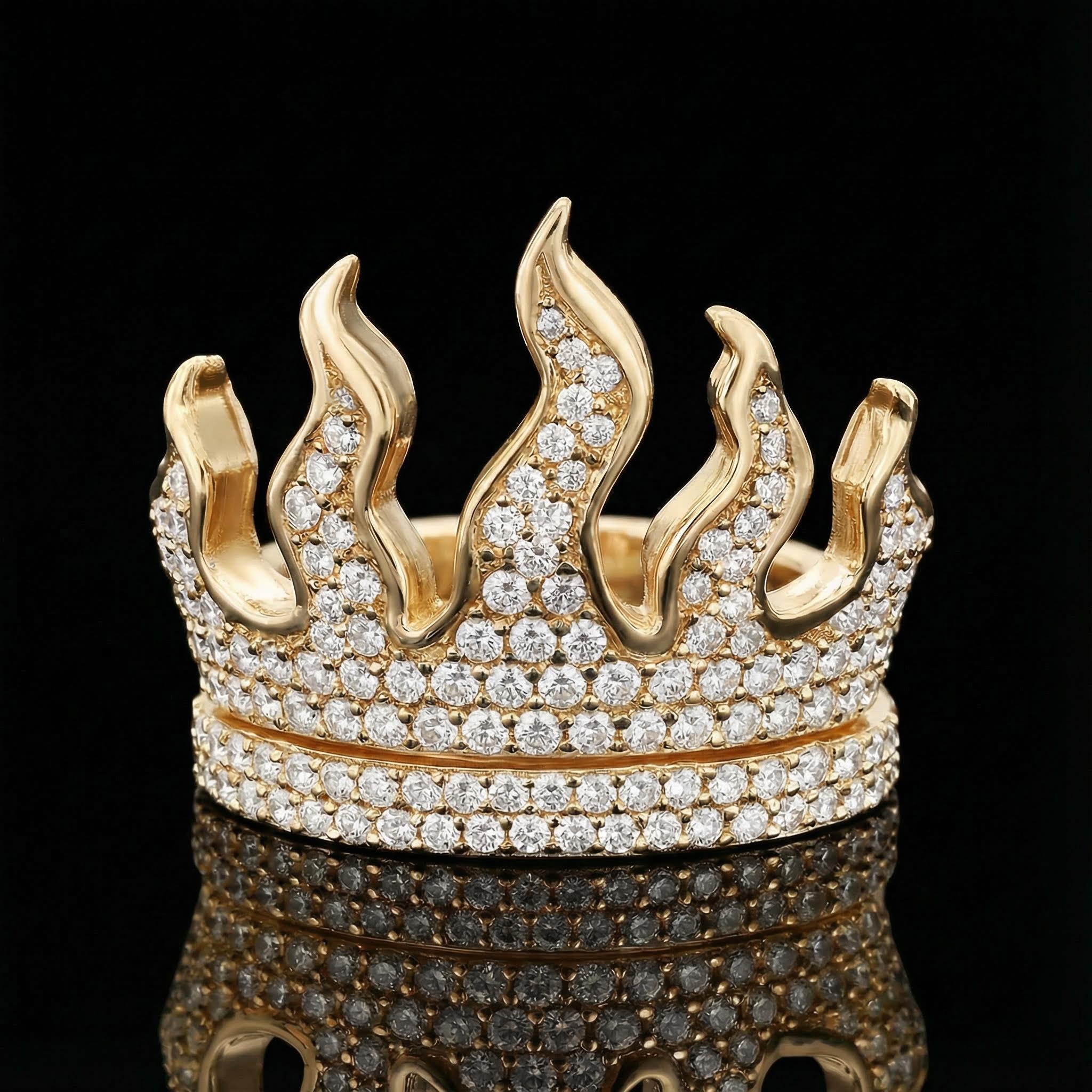 Full Iced Flame Ring Full Iced Flame Ring