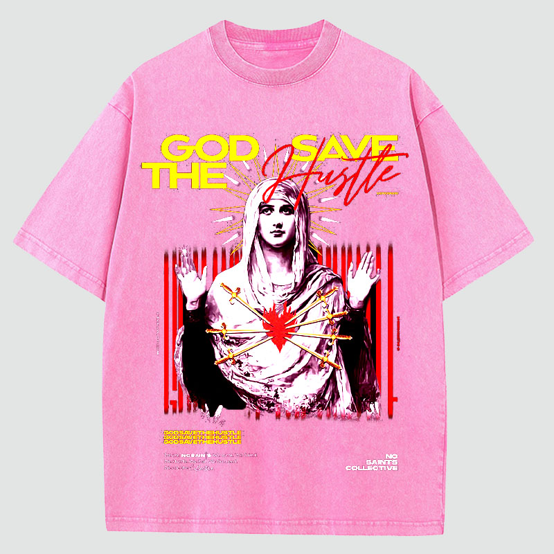 Our Lady Print Washed Cotton T-Shirt