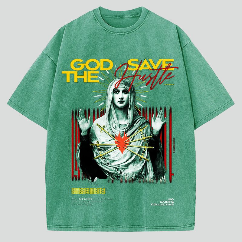 Our Lady Print Washed Cotton T-Shirt