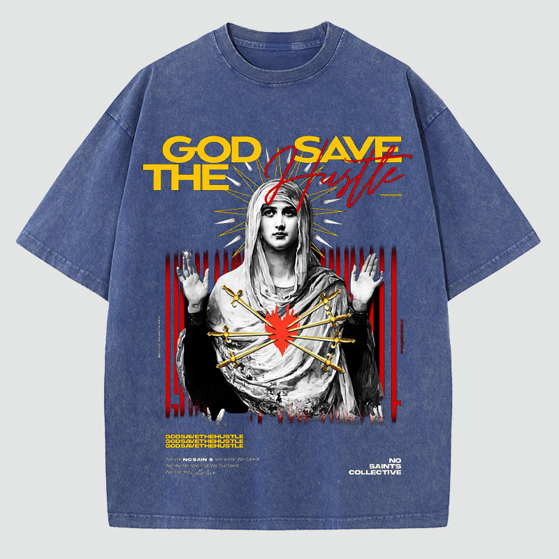 Our Lady Print Washed Cotton T-Shirt