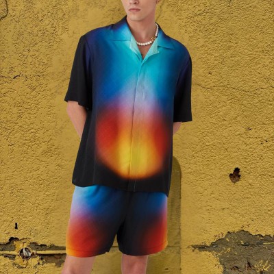 Gradient Short Sleeve Shirt Set