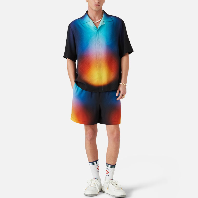 Gradient Short Sleeve Shirt Set