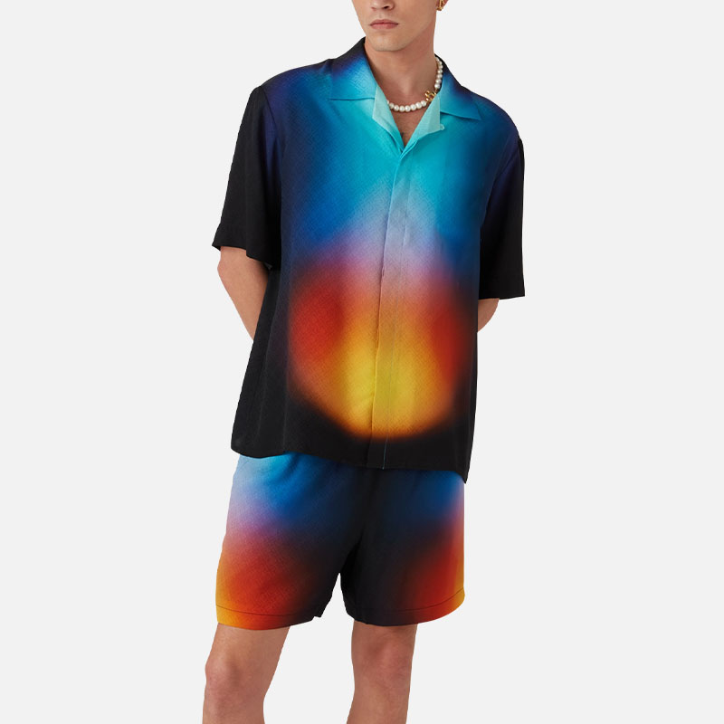 Gradient Short Sleeve Shirt Set