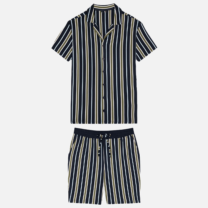 Multi Stripe Shirt Set
