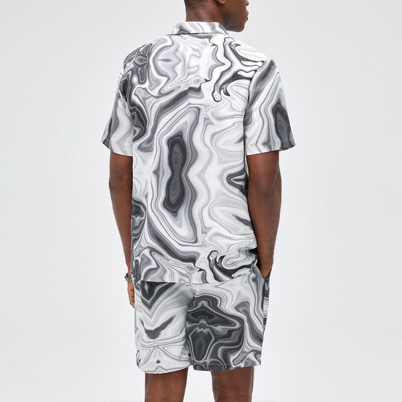 Marble Print Shirt Set