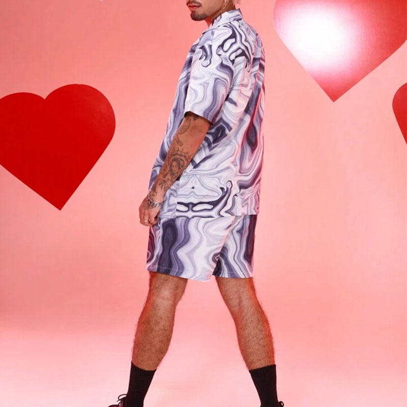 Marble Print Shirt Set
