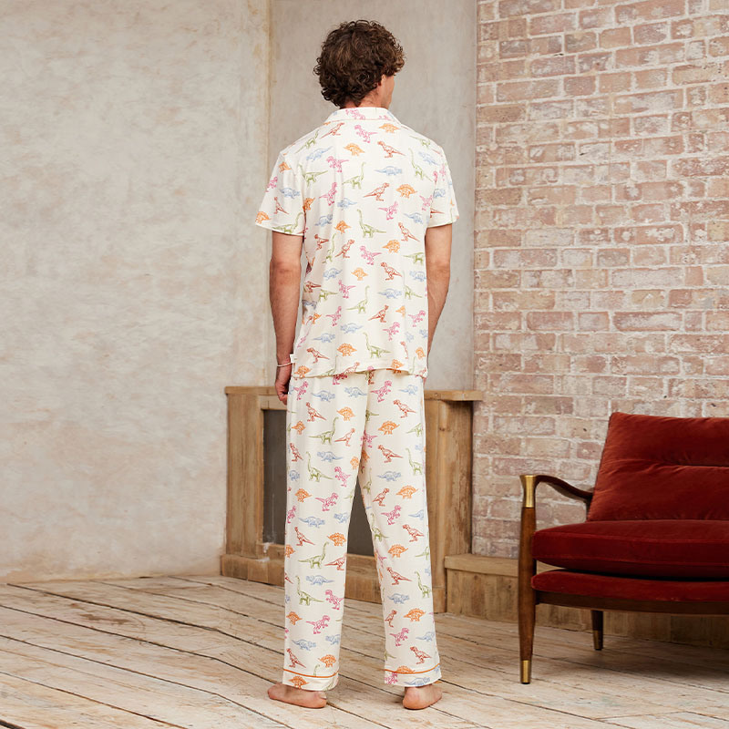 Dinosaur Print Long Shirt Set