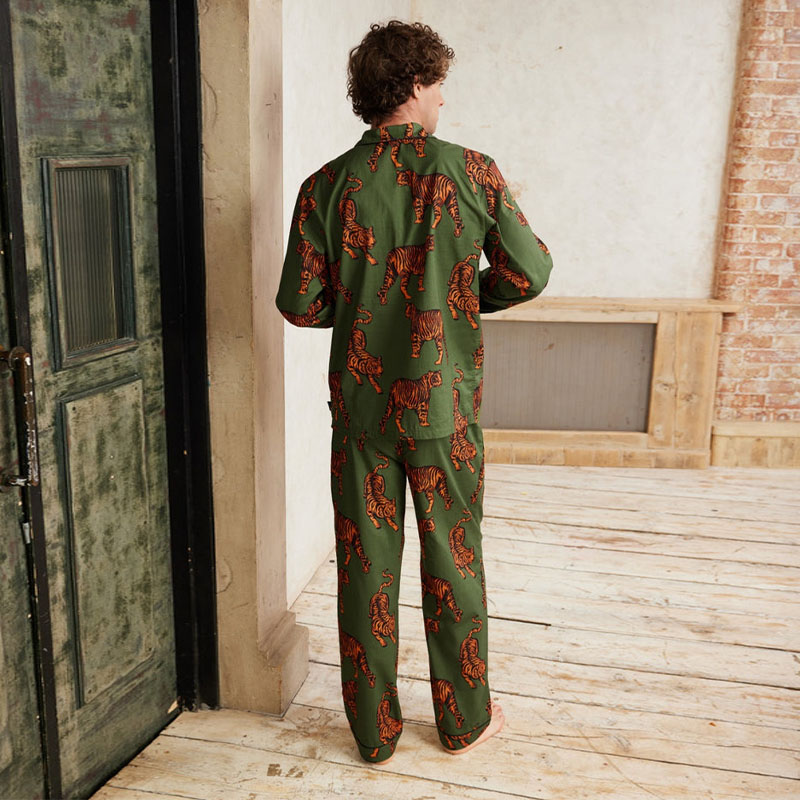 Tiger Print Long Shirt Set