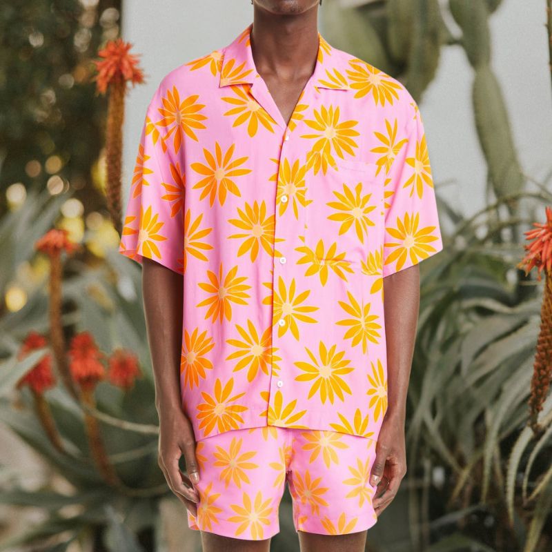 Floral Printed Linen Shirt Set