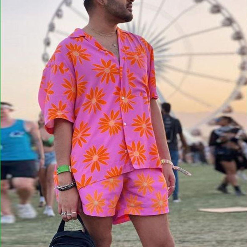 Floral Printed Linen Shirt Set