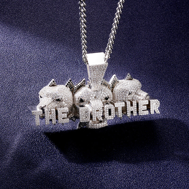 Custom VVS1 Moissanite Letter&Dog Pendant Deposit