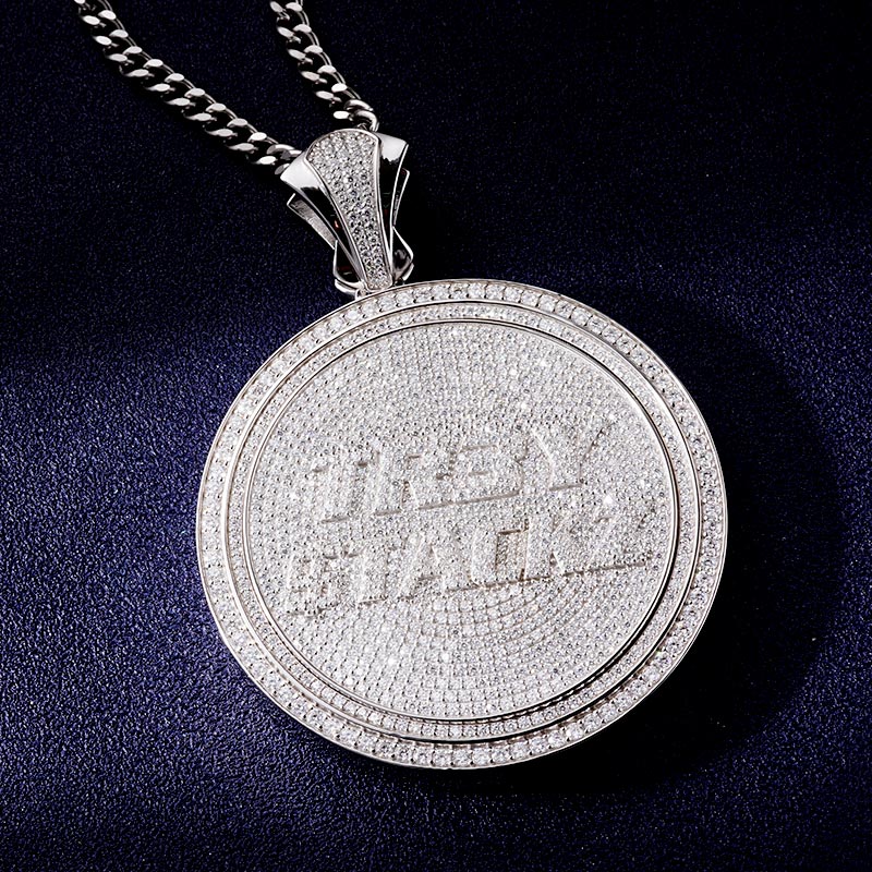 Custom VVS1 Moissanite Medal Rotating Pendant Deposit