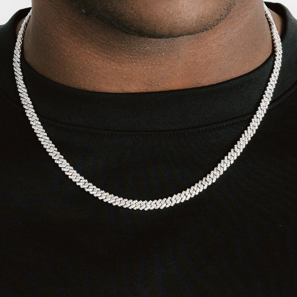 925S & VVS Moissanite 5mm Prong Cuban Link Chain 925S & VVS Moissanite 5mm Prong Cuban Link Chain