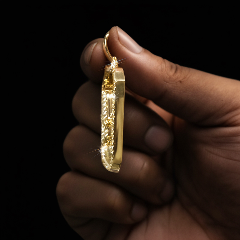 925S & VVS Moissanite A-Z Initial Letter Pendant in Gold