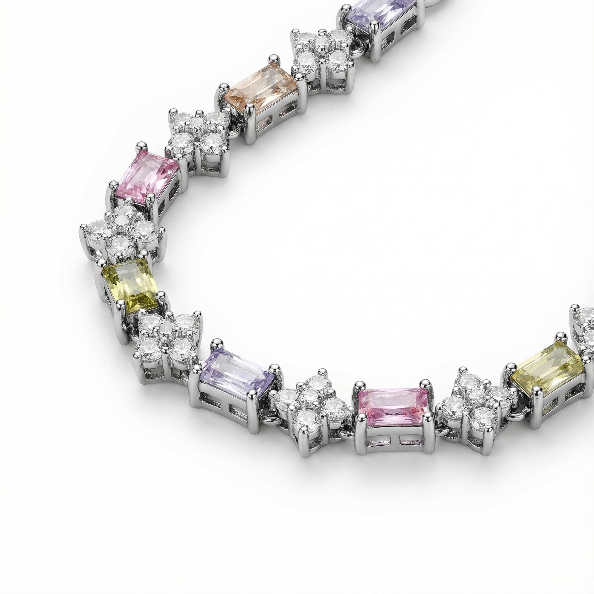 Multi Colored Gemstone Motif Bracelet