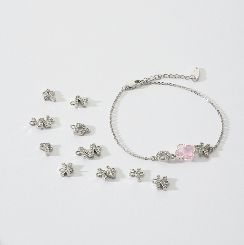 Letter & Four-Leaf Clover Chain Bracelet Letter & Four-Leaf Clover Chain Bracelet