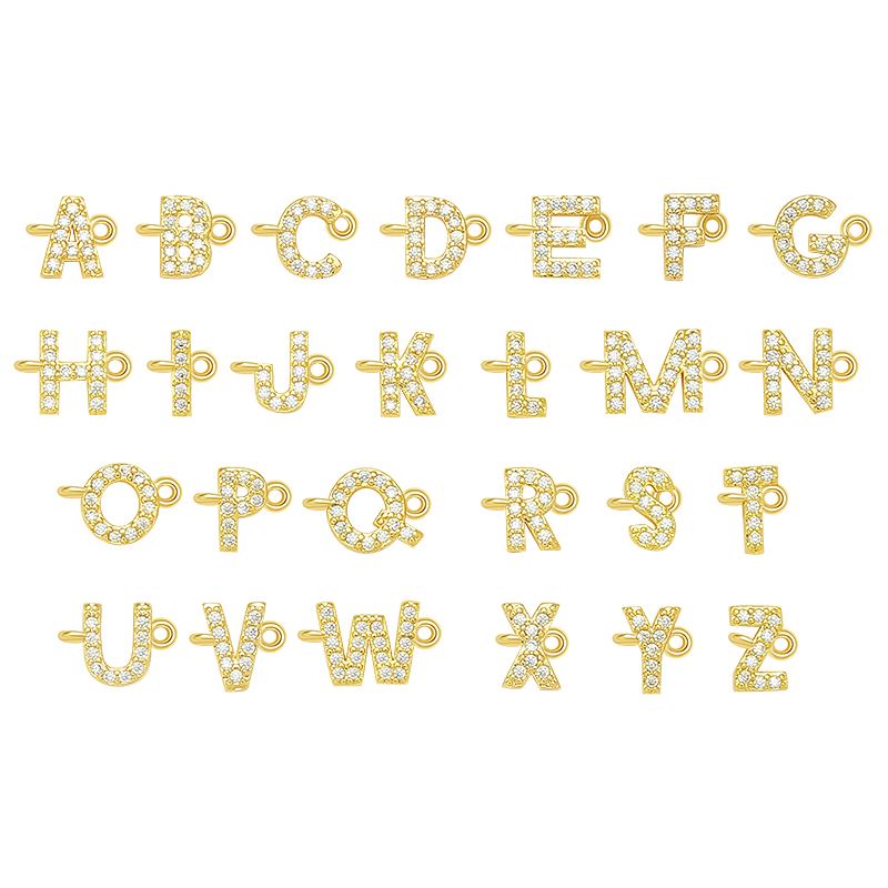 Letter & Multiple Shell Clover Chain Bracelet