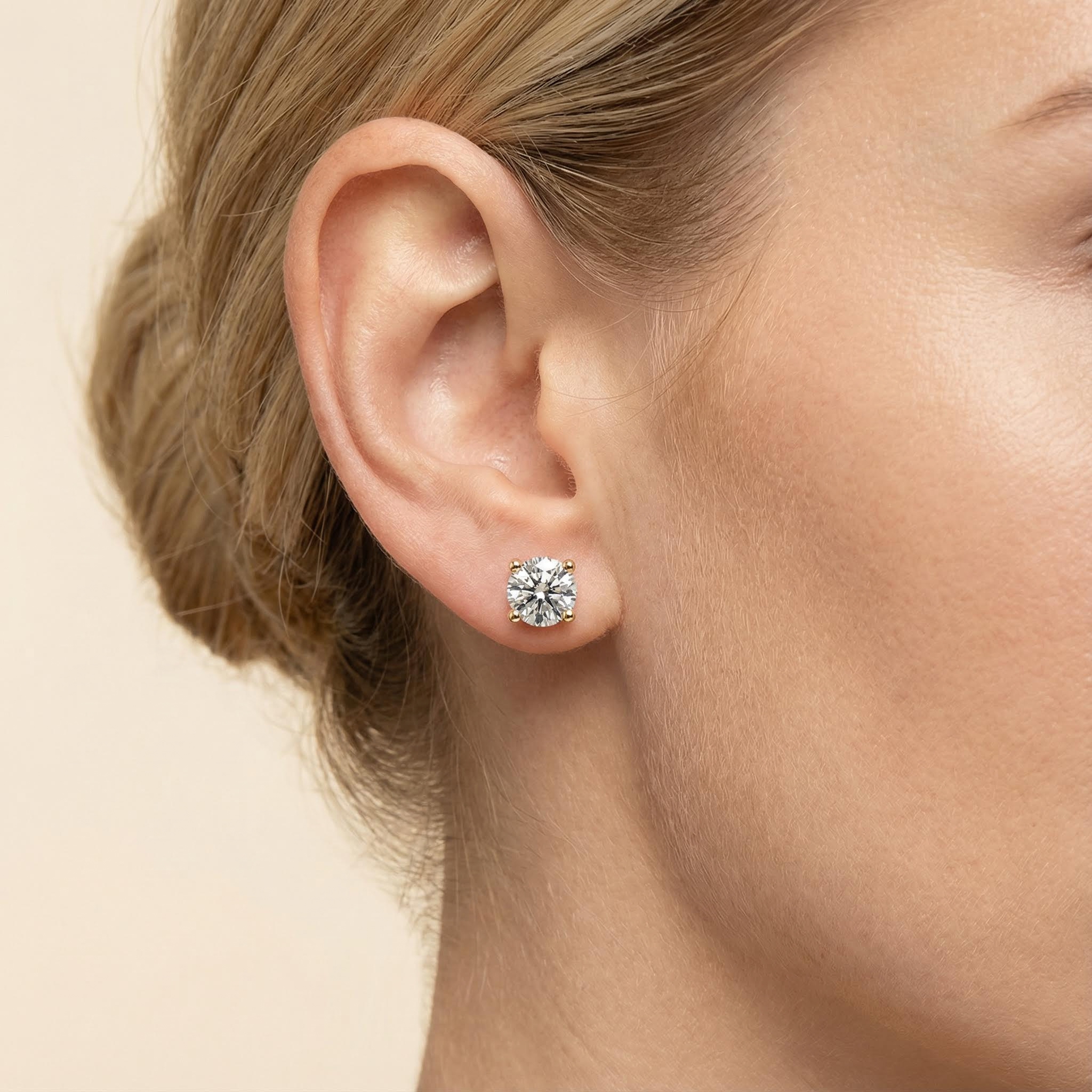 0.1CT/0.3CT/0.5CT/1CT/1.5CT/2CT/3CT Round Cut Moissanite Earrings