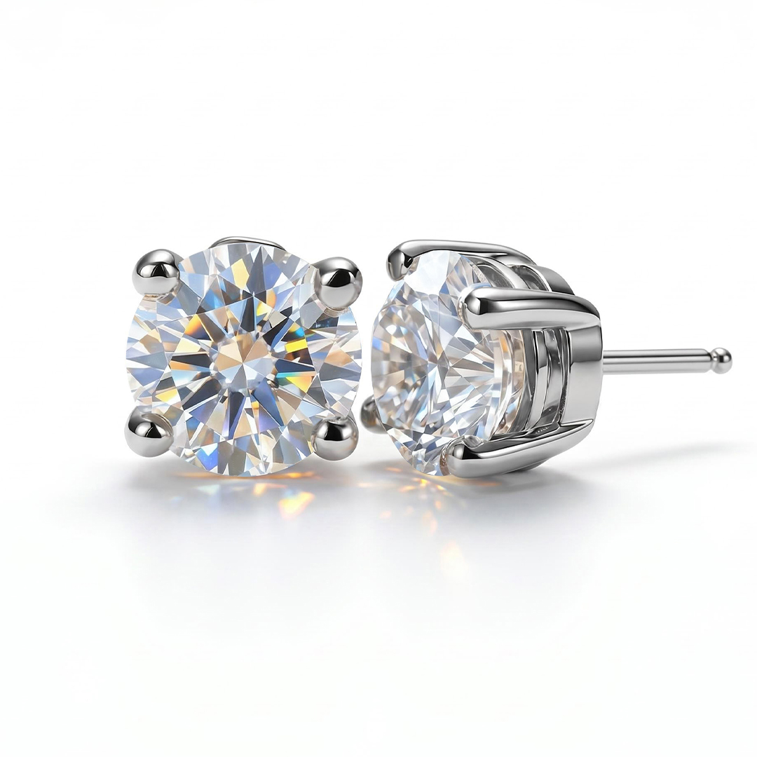 0.1CT/0.3CT/0.5CT/1CT/1.5CT/2CT/3CT Round Cut Moissanite Earrings 0.1CT/0.3CT/0.5CT/1CT/1.5CT/2CT/3CT Round Cut Moissanite Earrings