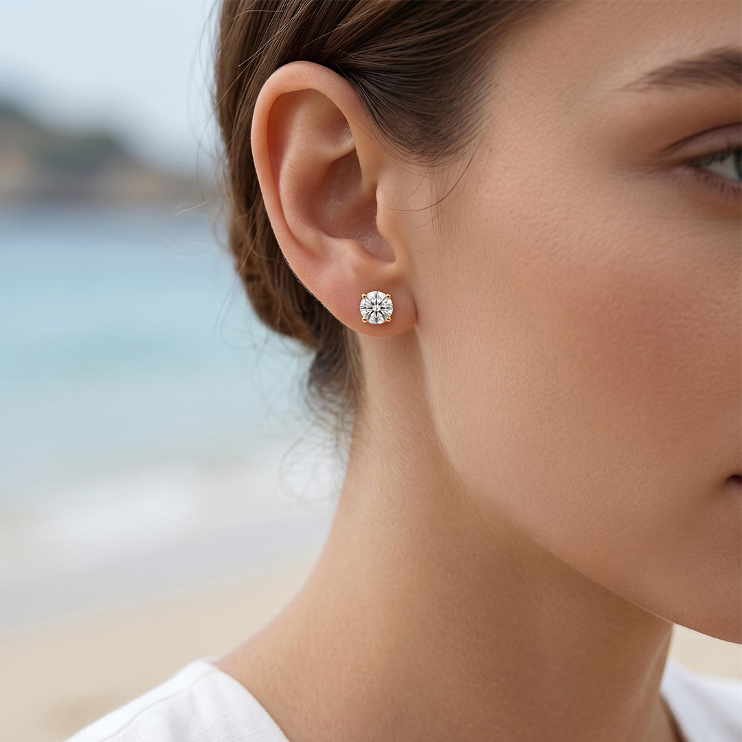 0.1CT/0.3CT/0.5CT/1CT/1.5CT/2CT/3CT Round Cut Moissanite Earrings 0.1CT/0.3CT/0.5CT/1CT/1.5CT/2CT/3CT Round Cut Moissanite Earrings