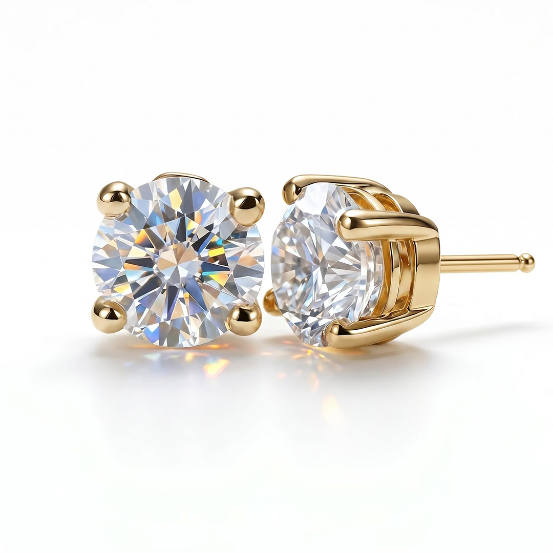 0.1CT/0.3CT/0.5CT/1CT/1.5CT/2CT/3CT Round Cut Moissanite Earrings 0.1CT/0.3CT/0.5CT/1CT/1.5CT/2CT/3CT Round Cut Moissanite Earrings