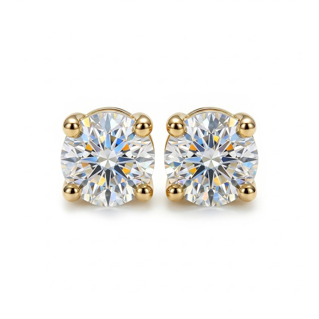 0.1CT/0.3CT/0.5CT/1CT/1.5CT/2CT/3CT Round Cut Moissanite Earrings 0.1CT/0.3CT/0.5CT/1CT/1.5CT/2CT/3CT Round Cut Moissanite Earrings
