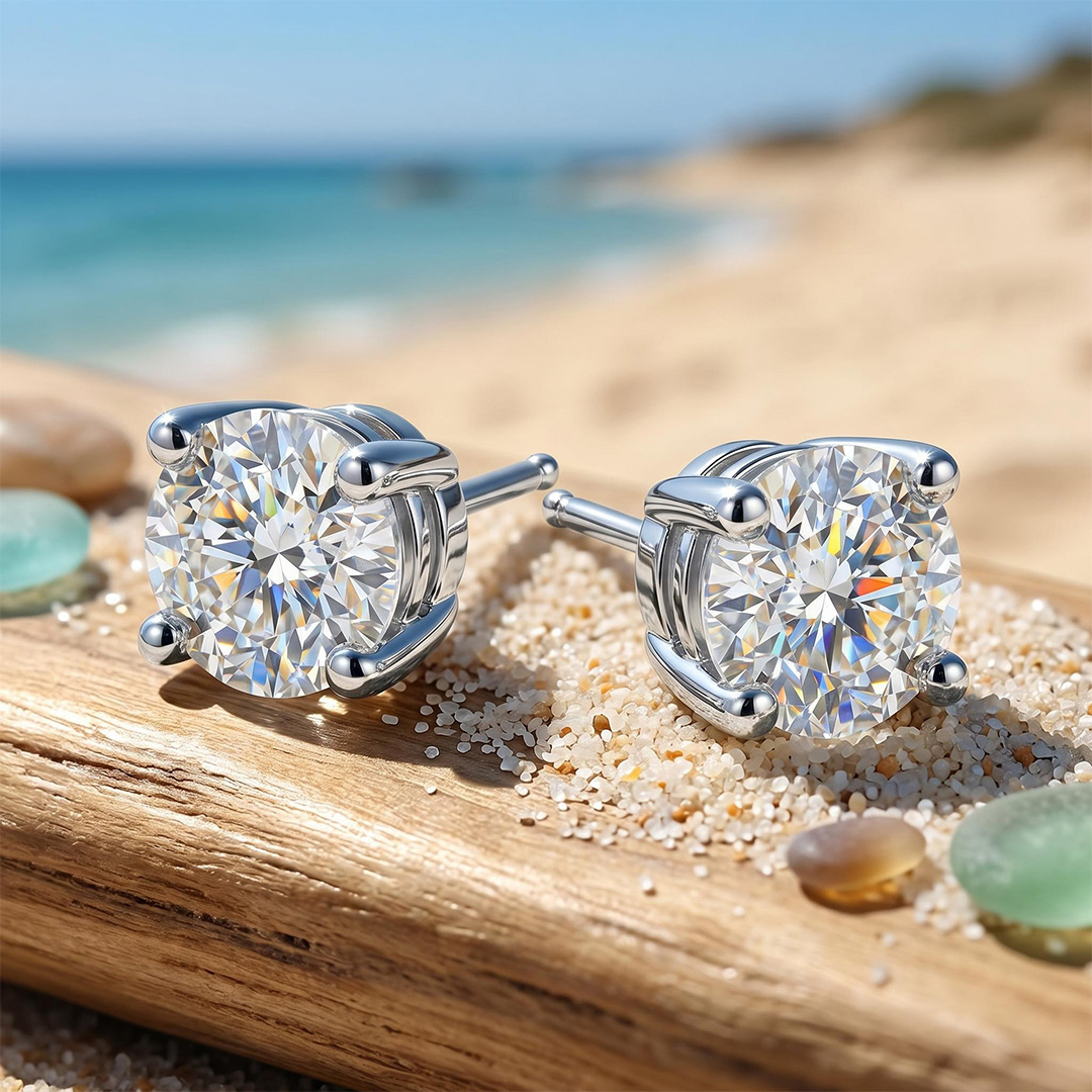 0.1CT/0.3CT/0.5CT/1CT/1.5CT/2CT/3CT Round Cut Moissanite Earrings 0.1CT/0.3CT/0.5CT/1CT/1.5CT/2CT/3CT Round Cut Moissanite Earrings