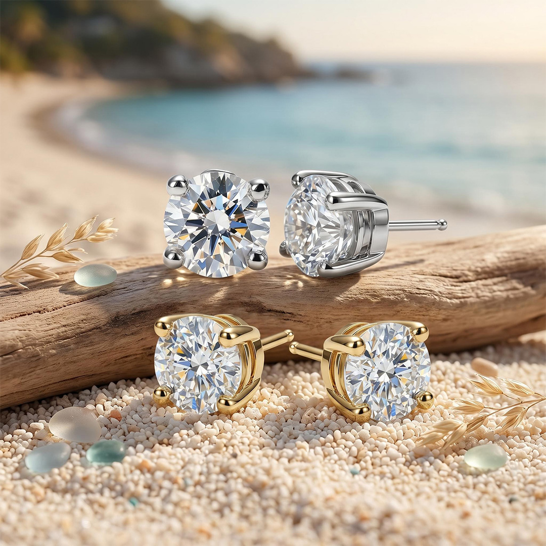 0.1CT/0.3CT/0.5CT/1CT/1.5CT/2CT/3CT Round Cut Moissanite Earrings 0.1CT/0.3CT/0.5CT/1CT/1.5CT/2CT/3CT Round Cut Moissanite Earrings