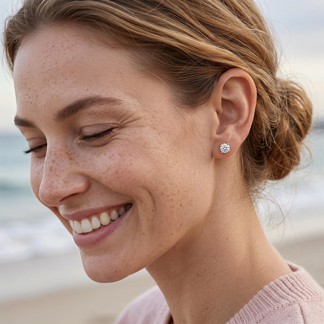 0.1CT/0.3CT/0.5CT/1CT/1.5CT/2CT/3CT Round Cut Moissanite Earrings 0.1CT/0.3CT/0.5CT/1CT/1.5CT/2CT/3CT Round Cut Moissanite Earrings