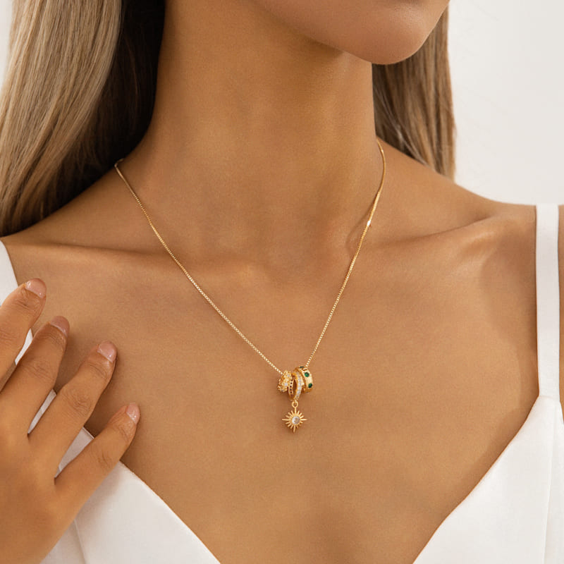 Rondel & Interchangeable Pendant Necklace Rondel & Interchangeable Pendant Necklace