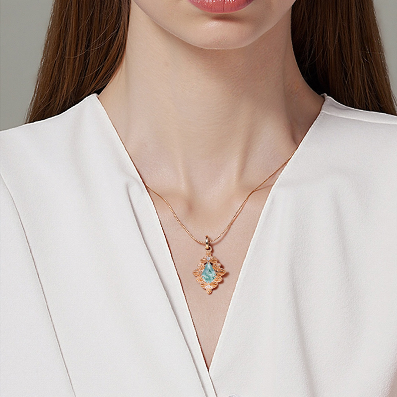 1.27CT Buttercream Kite Cut Moss Agate & Round Cut Moissanite S925 Silver Pendant Necklace