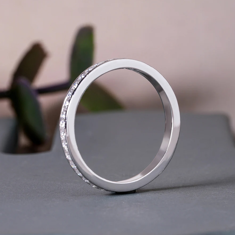 1.35CT Round Cut 925S & VVS Moissanite Woman's Wedding Band