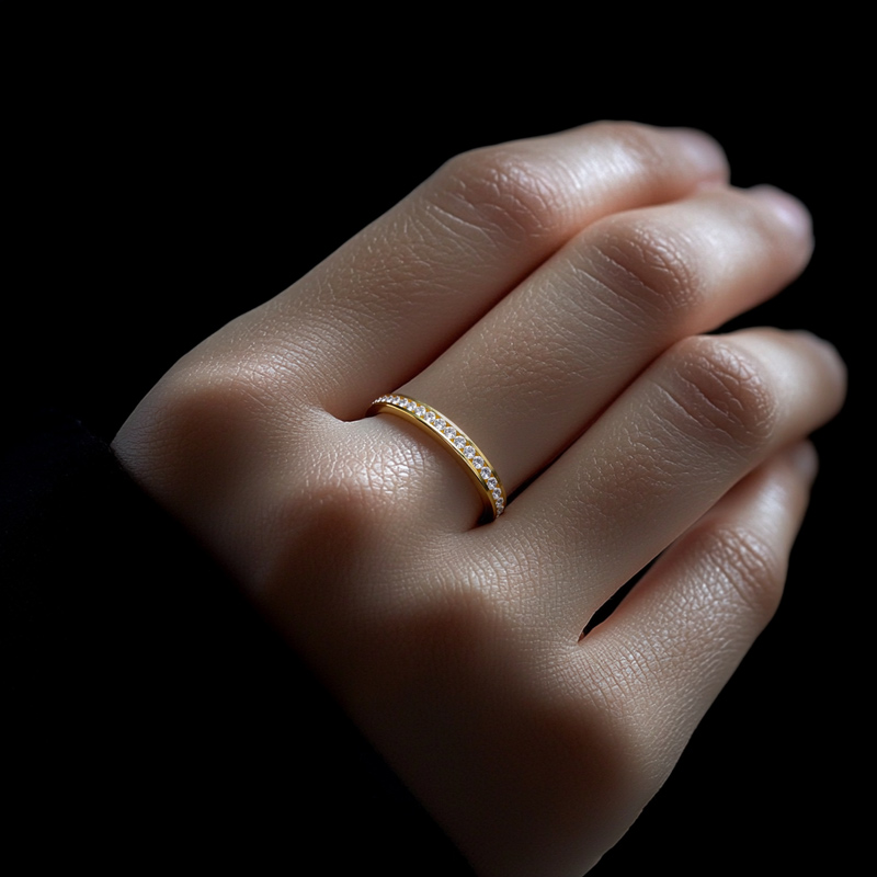 1.35CT Round Cut 925S & VVS Moissanite Woman's Wedding Band