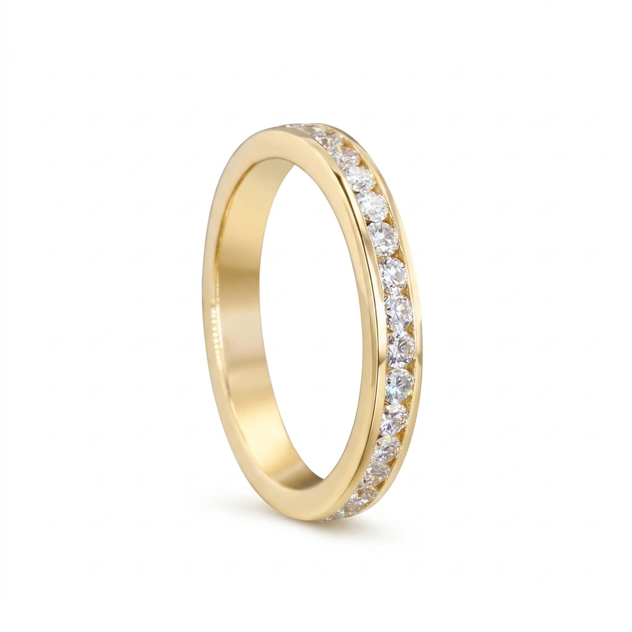 1.35CT Round Cut 925S & VVS Moissanite Woman's Wedding Band