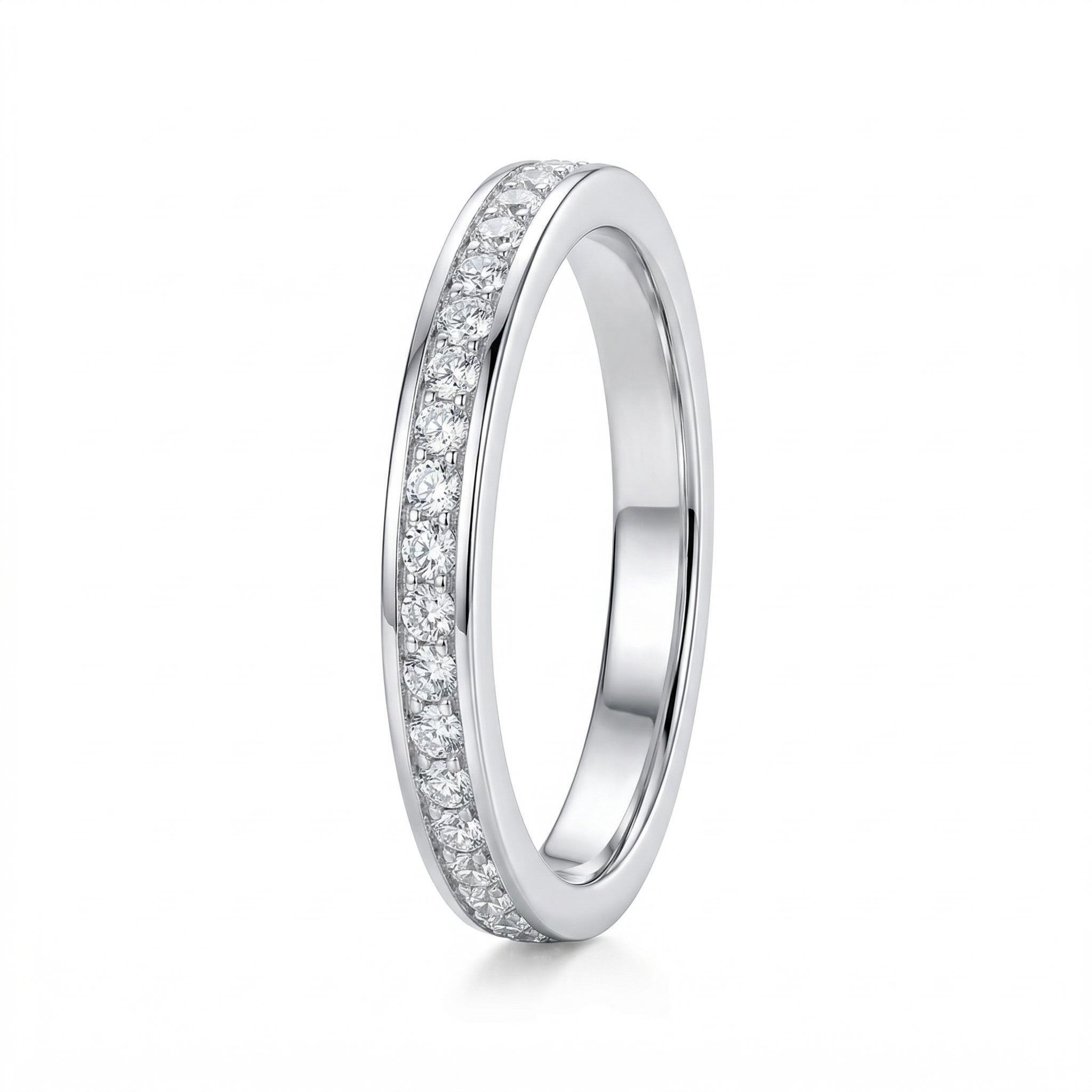 1.35CT Round Cut 925S & VVS Moissanite Woman's Wedding Band