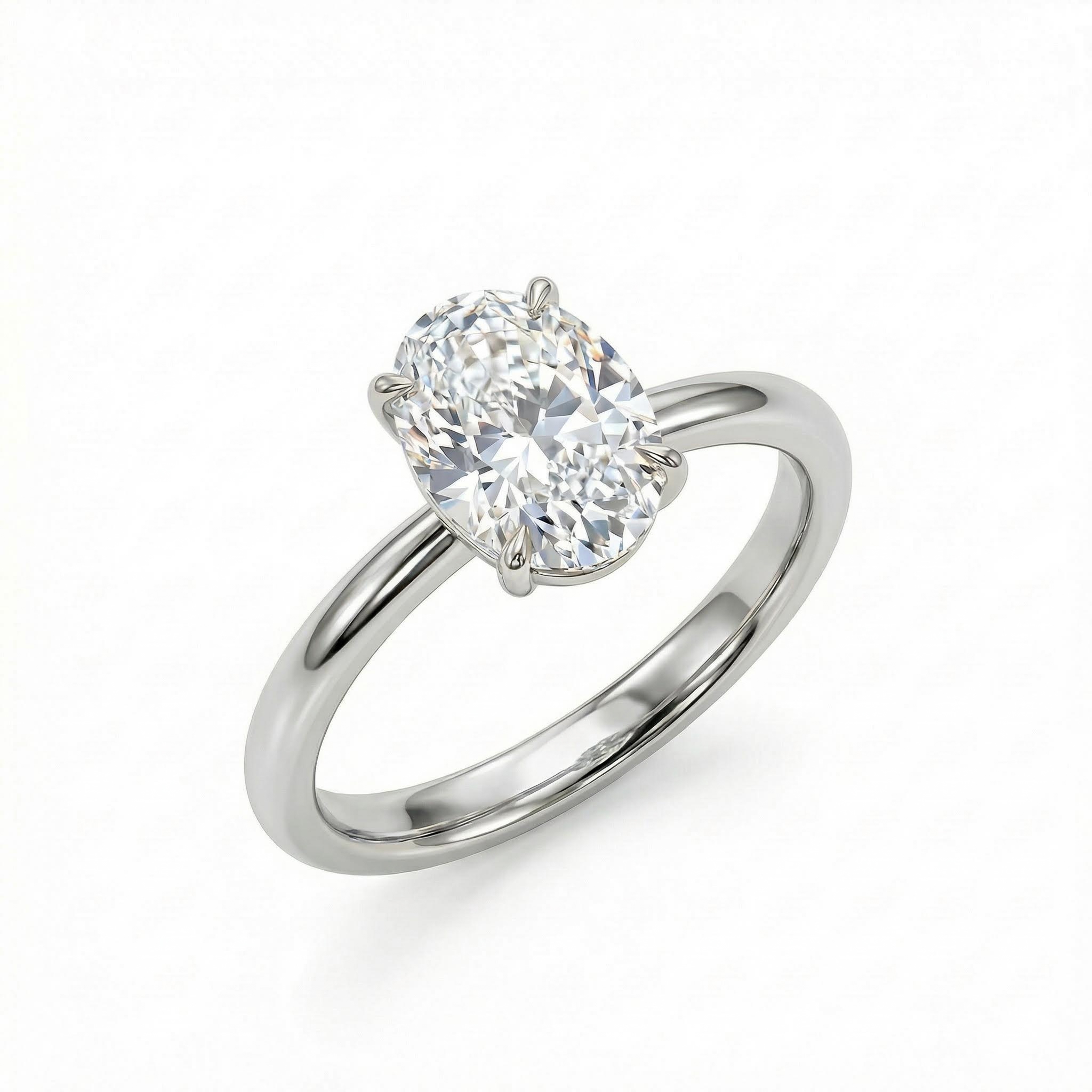 1CT/1.5CT/2CT/3CT/5CT Oval Cut Moissanite Engagement Ring