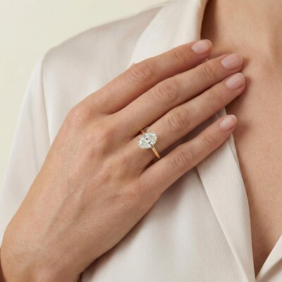 1CT/1.5CT/2CT/3CT/5CT Oval Cut Moissanite Engagement Ring