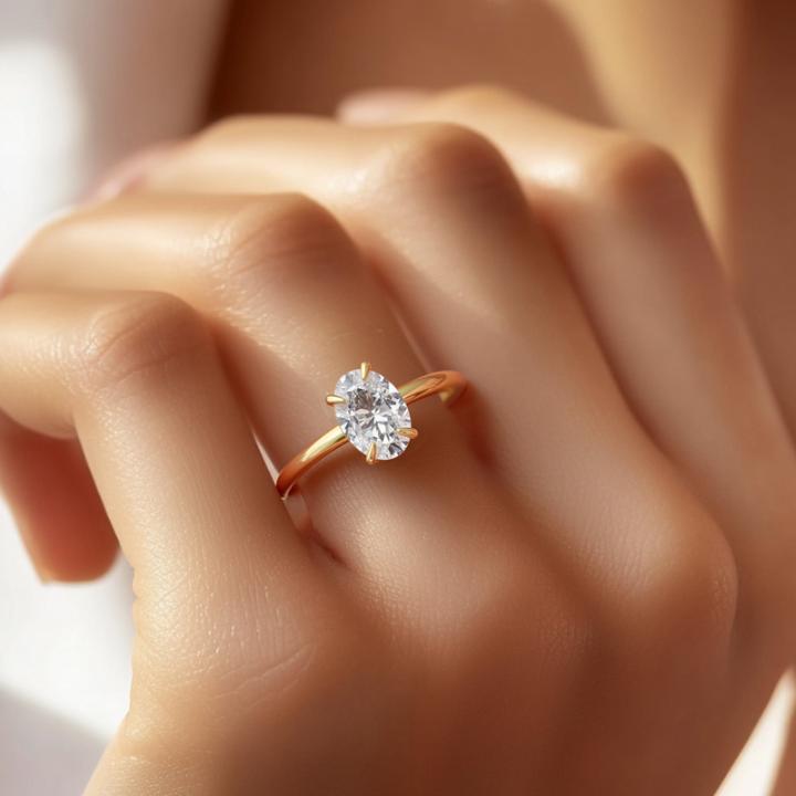 1CT/1.5CT/2CT/3CT/5CT Oval Cut Moissanite Engagement Ring