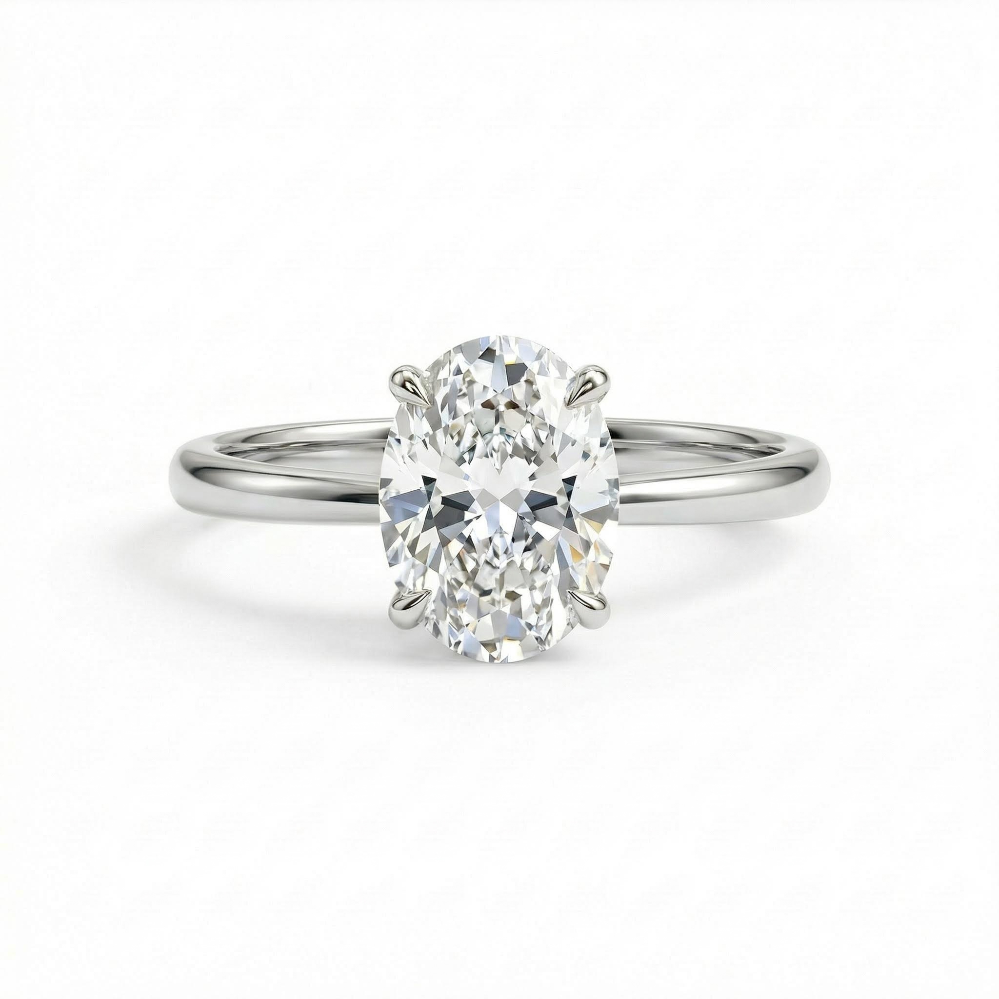 1CT/1.5CT/2CT/3CT/5CT Oval Cut Moissanite Engagement Ring