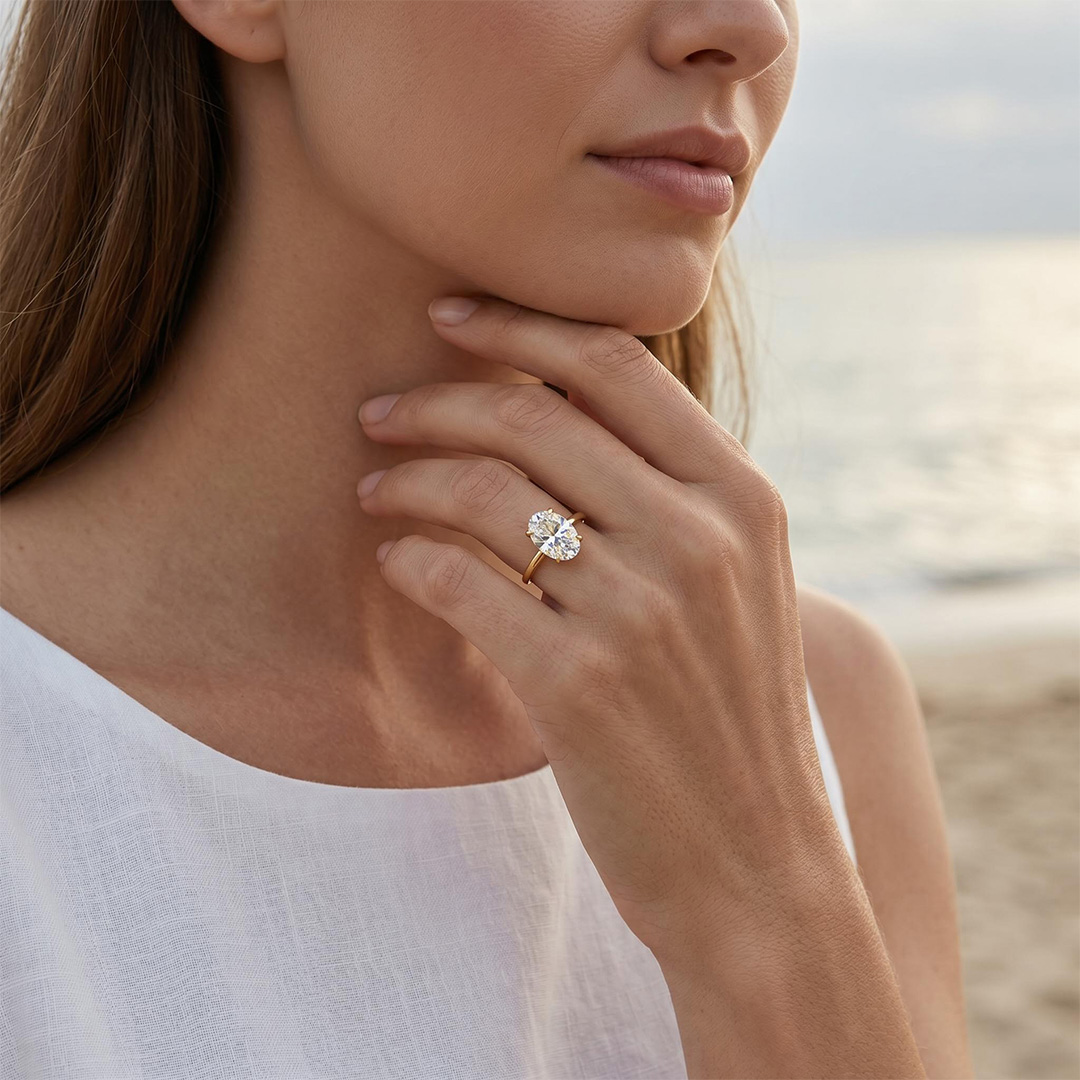1CT/1.5CT/2CT/3CT/5CT Oval Cut Moissanite Engagement Ring 1CT/1.5CT/2CT/3CT/5CT Oval Cut Moissanite Engagement Ring