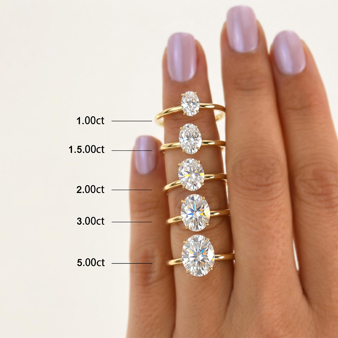 1CT/1.5CT/2CT/3CT/5CT Oval Cut Moissanite Engagement Ring 1CT/1.5CT/2CT/3CT/5CT Oval Cut Moissanite Engagement Ring