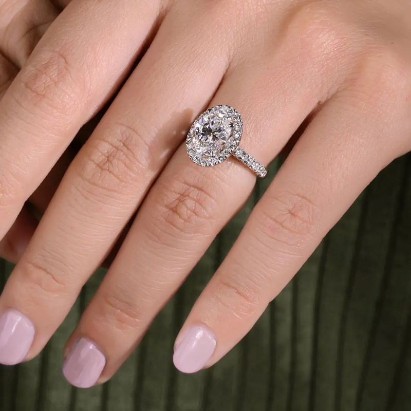 2.5Ct Oval &Round Cut VVS Moissanite S925 Silver Engagement Ring 2.5Ct Oval &Round Cut VVS Moissanite S925 Silver Engagement Ring