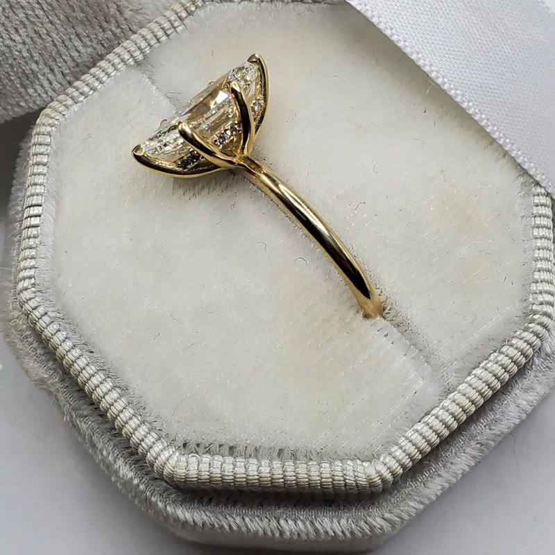 3.12CT Marquise & Round Cut Six Claws VVS Moissanite S925 Silver Engagement Ring