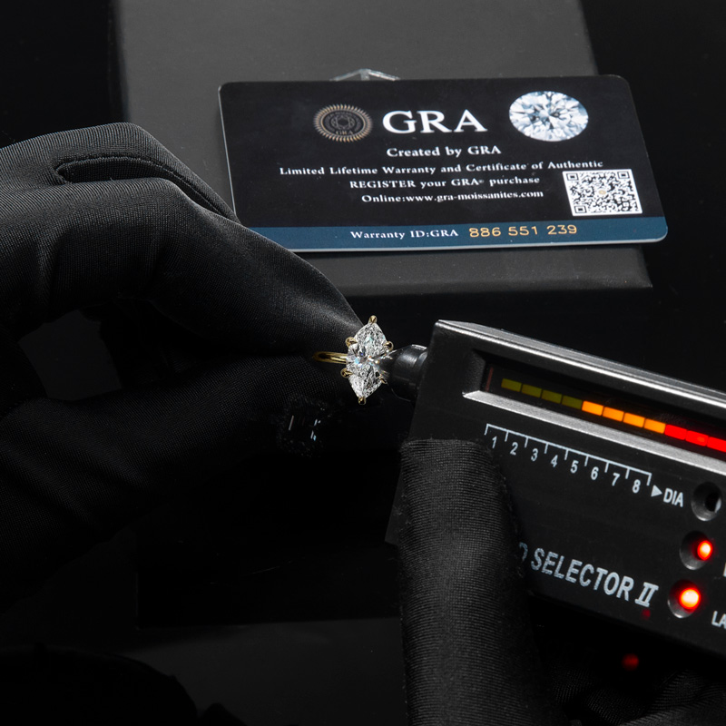 3.12CT Marquise & Round Cut Six Claws VVS Moissanite S925 Silver Engagement Ring