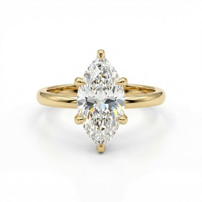 3.12CT Marquise & Round Cut Six Claws VVS Moissanite S925 Silver Engagement Ring 3.12CT Marquise & Round Cut Six Claws VVS Moissanite S925 Silver Engagement Ring